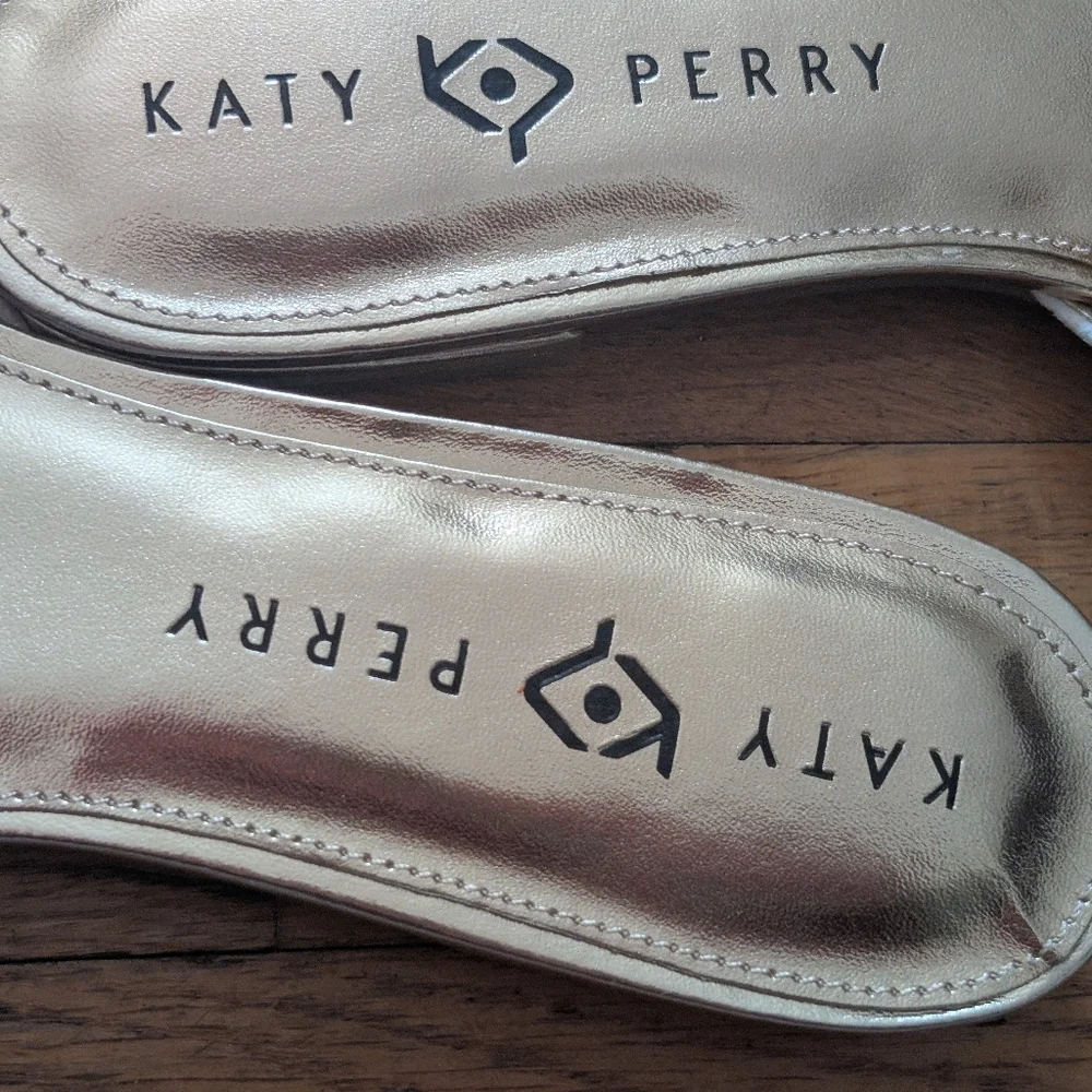 Katy Perry Collections Gold and Cream Star Mules - Picture 6 of 6